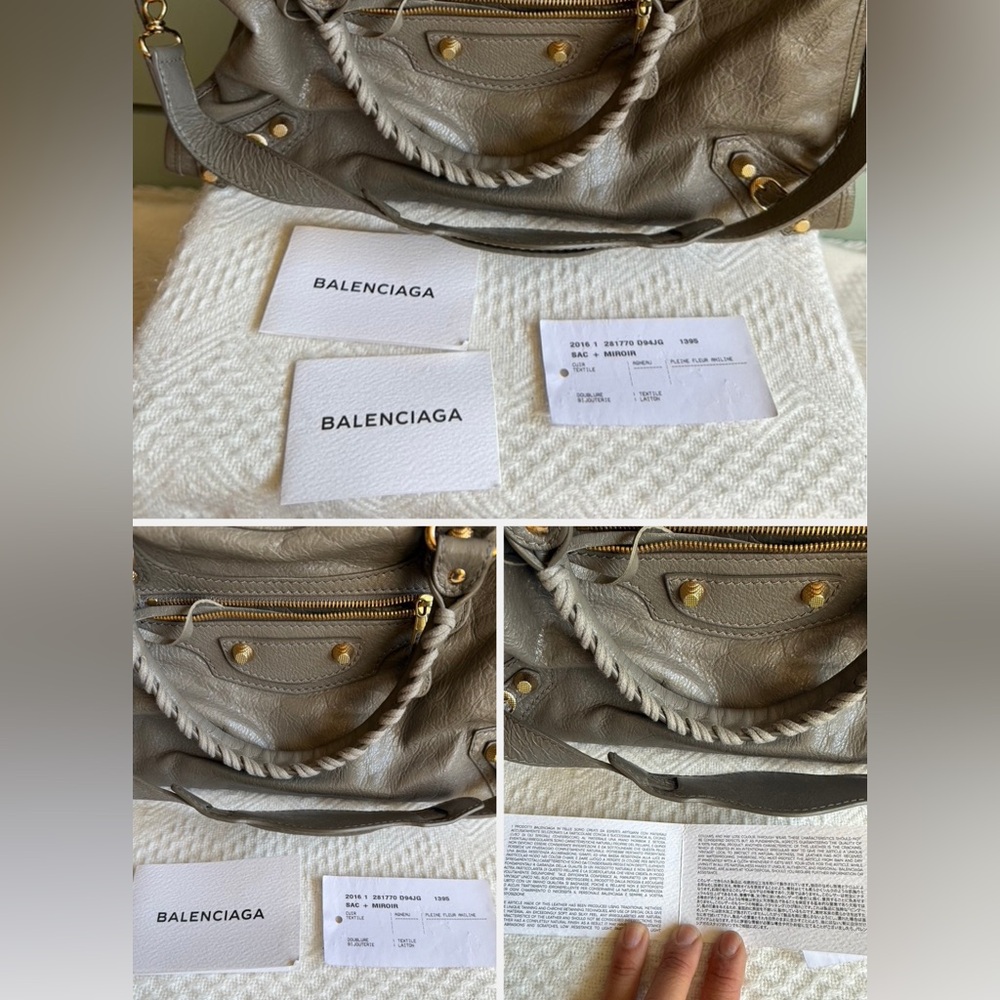 Balenciaga Giant 12 City Bag, Beige Liege Lambskin w/ Gold Hardware, EUC - Picture 14 of 16